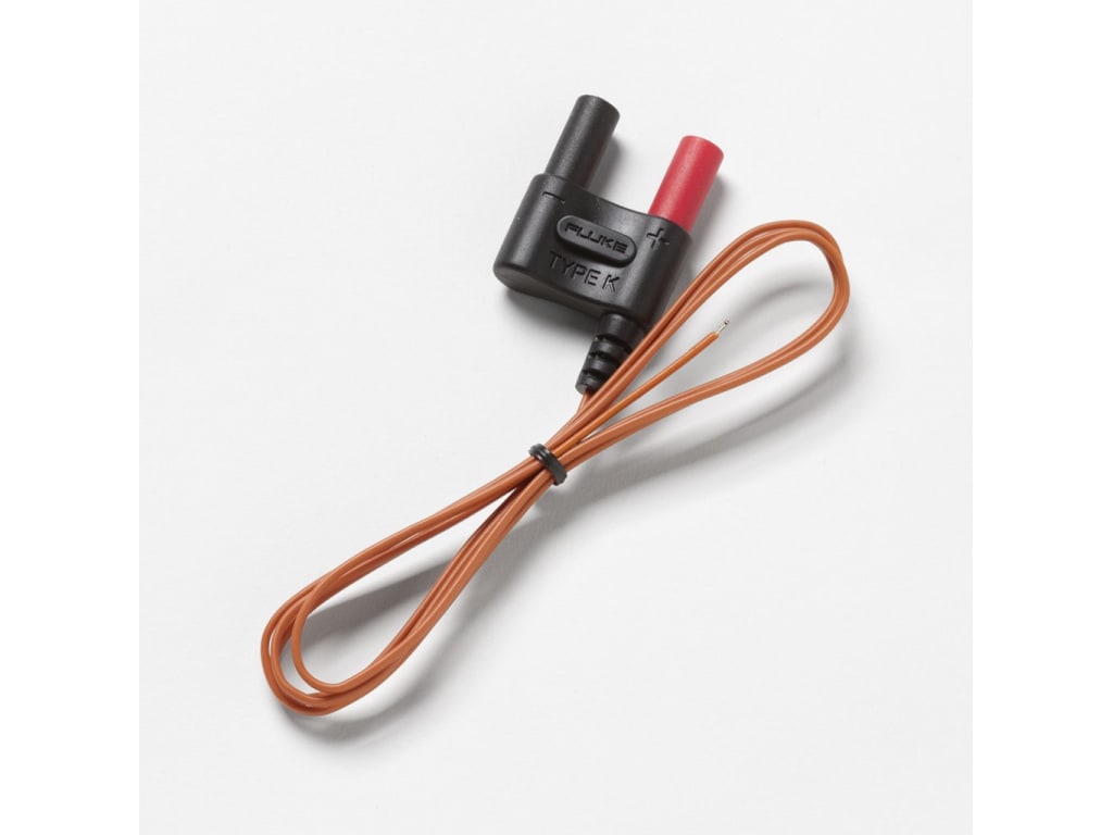 80BK-A Type K Thermocouple Temperature Probe - Replacement For Fluke Multimeters With Clamp Design